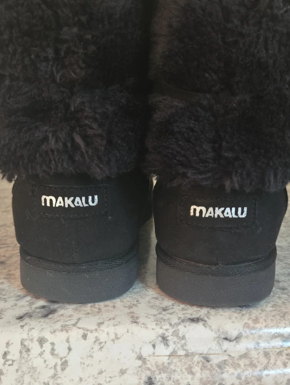 Women’s Black Faux Fur Winter Boots with Pom Detail